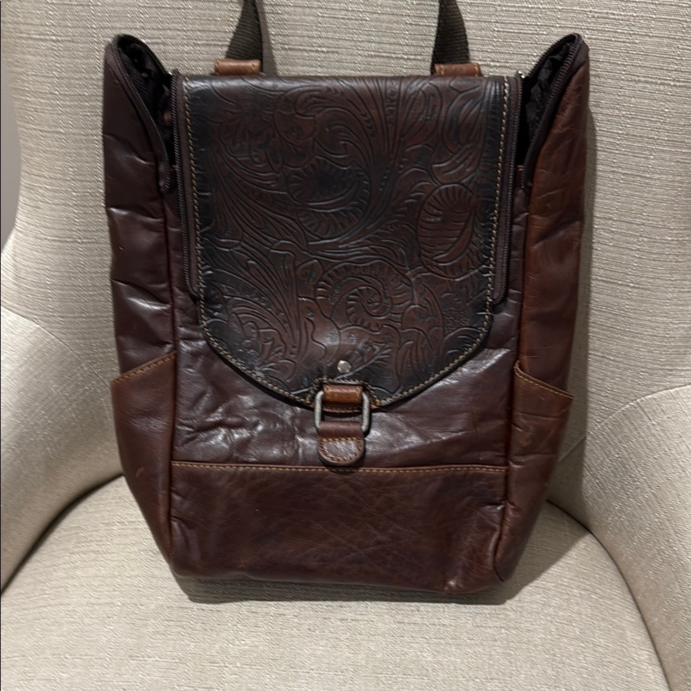 Brown Leather Backpack